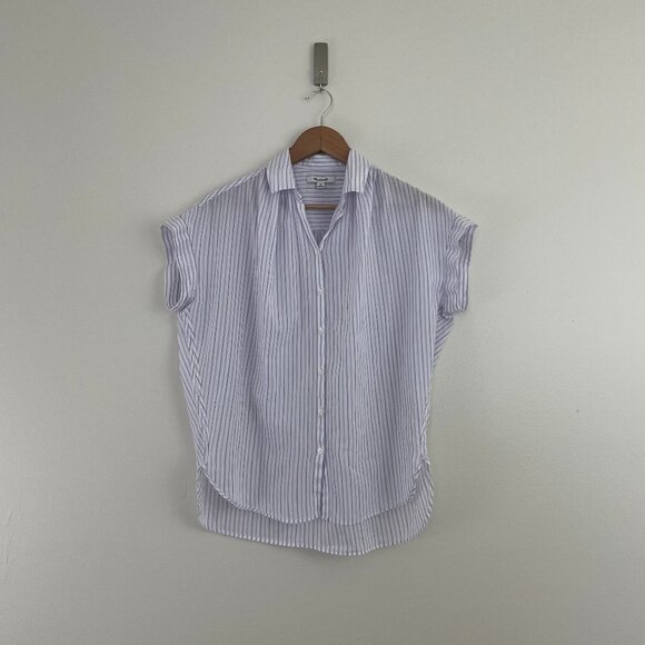 Madewell Central Button Down Shirt in Lavender Stripe Size XS - Picture 1 of 6